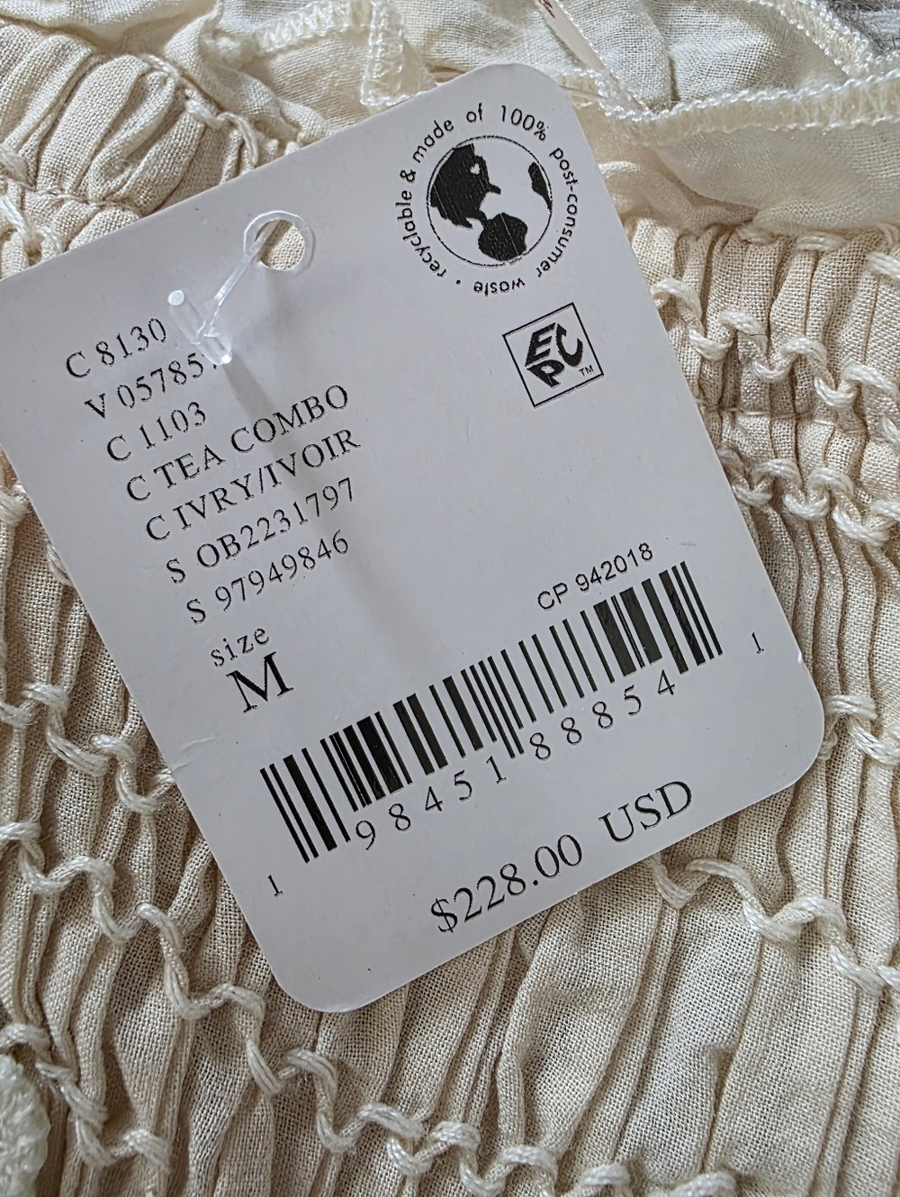Free People Daphne Midi Dress Tea Combo Ivory Women's Size Medium‎ - Picture 8 of 14